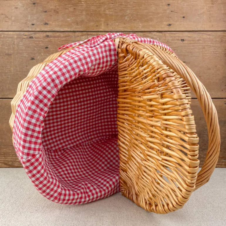 Panier motif Vichy rouge