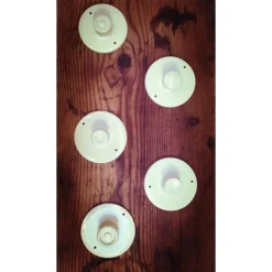 Patère ronde céramique artisanale blanche