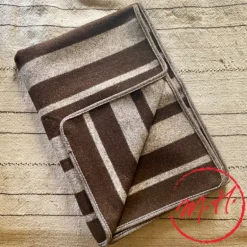 Plaid rustique en laine mérinos