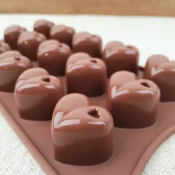 Plaque silicone coeurs chocolat