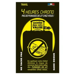 Plaquette anti punaise de lit pour valise