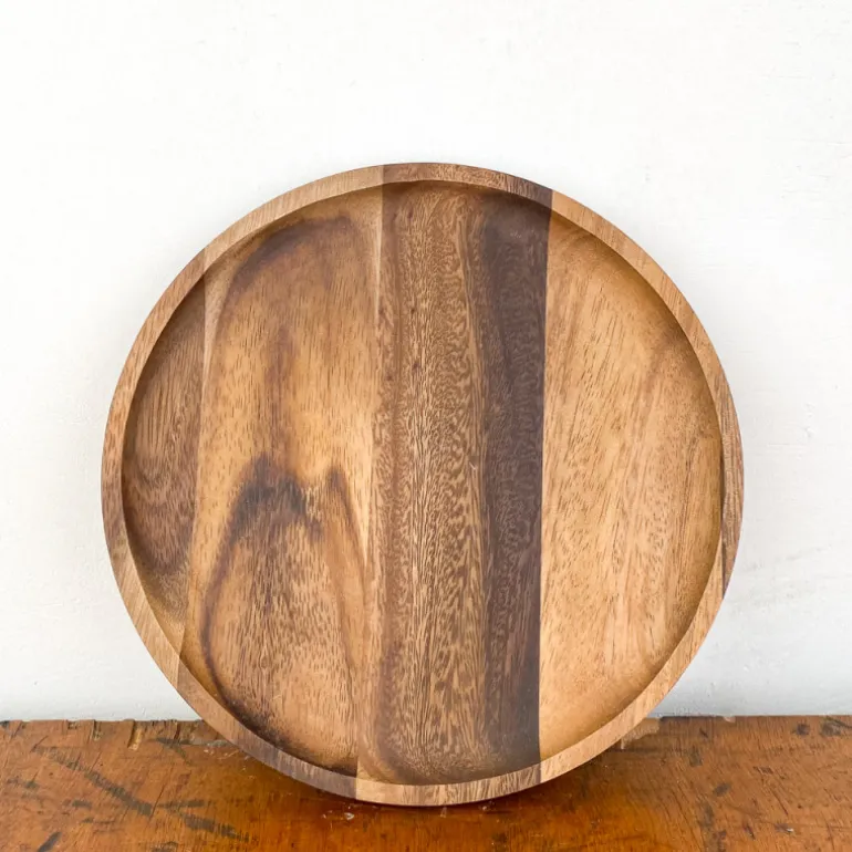 Plateau rond en bois