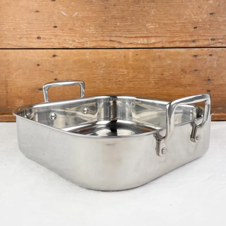 Plat à rôtir carré en inox Le Creuset