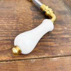 Poignée de porte double en porcelaine blanche