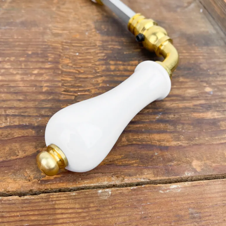 Poignée de porte double en porcelaine blanche