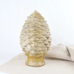 Pomme de pin en grès émaillé