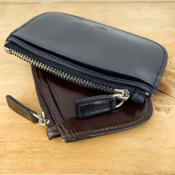 Porte-monnaie zippé en cuir