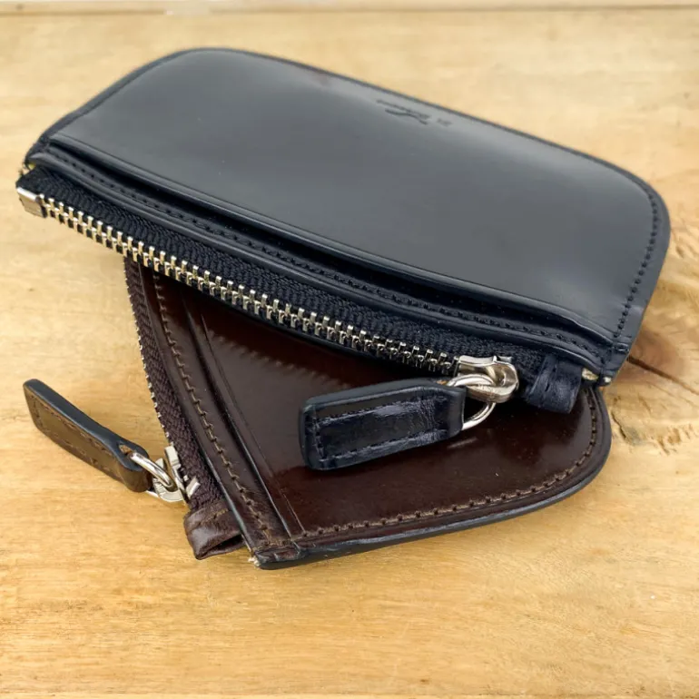 Porte-monnaie zippé en cuir