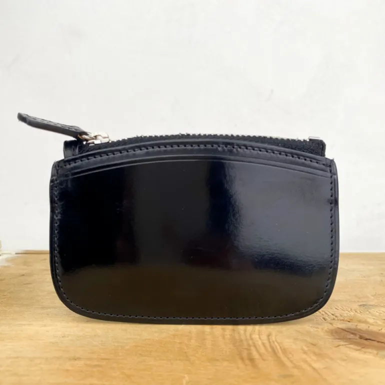 Porte-monnaie zippé en cuir