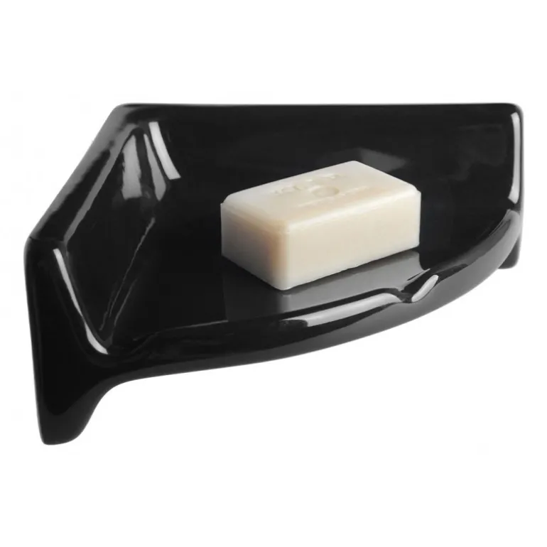 Porte-savon mural d'angle en porcelaine
