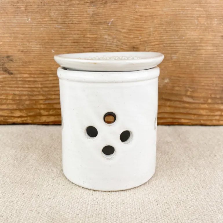 Pot à ail en grès avec grattoir intégré