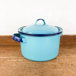 Pot à bouillon émail turquoise