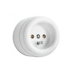 Prise en saillie 2P+T Duroplast Blanc