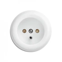 Prise en saillie 2P+T Duroplast Blanc