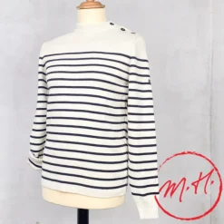 Pull marin blanc rayé