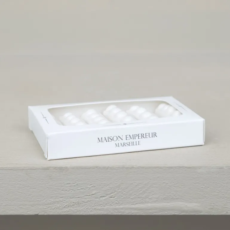 6 repose-couteaux en faïence petit pois ivoire