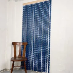 Rideau portière en perles de buis bleues