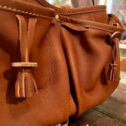 Sac bandoulière en cuir marron (petit modèle)