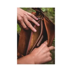 Sac bandoulière gibecière en cuir