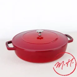 Sauteuse ronde en fonte cerise