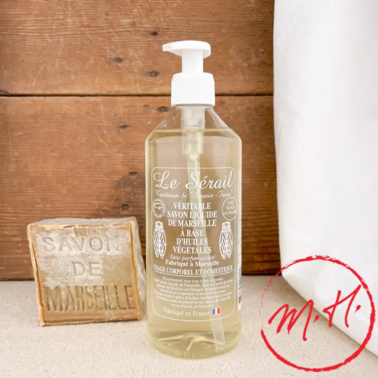 Savon liquide de Marseille sans parfum Le Sérail 500 mL