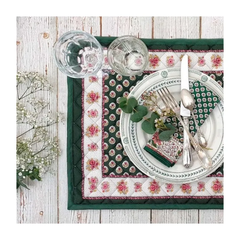 Set de table Fleur d'Arles vert
