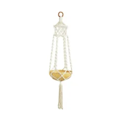 Suspension de plante en macramé