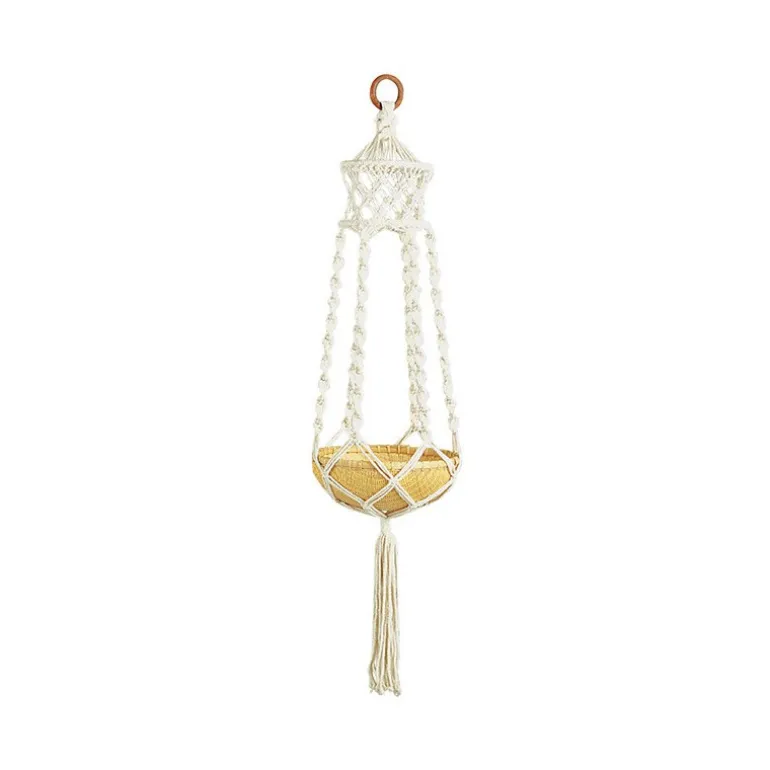 Suspension de plante en macramé