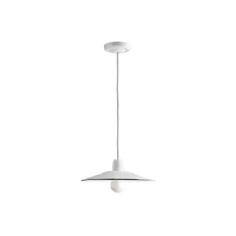 Suspension en porcelaine blanche et émail Ø 28 cm