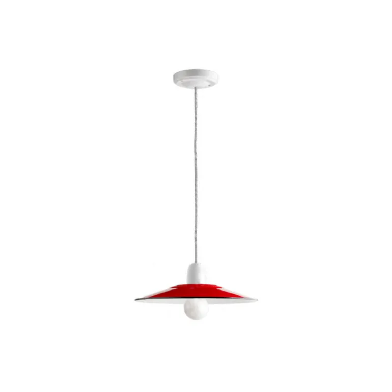 Suspension en porcelaine blanche et émail Ø 28 cm
