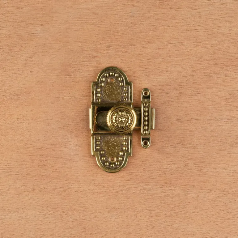 Targette perles en laiton patiné Louis XVI