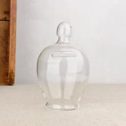 Tirelire en verre