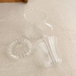 Tisanière festonnée en verre borosilicate