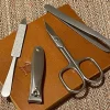 Trousse manucure 5 pièces cuir camel