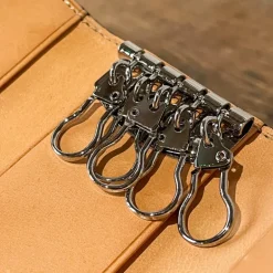 Étui porte-clés en cuir noir