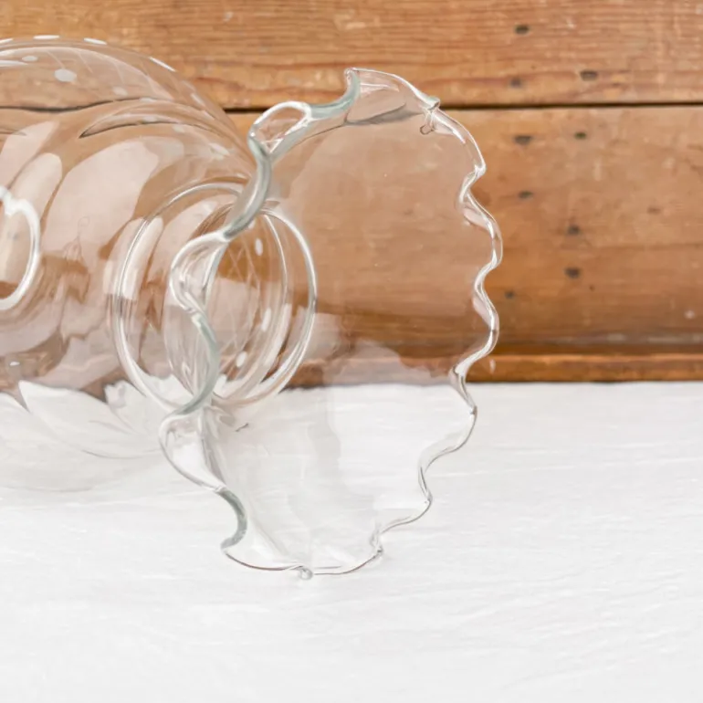 Verre de lampe tulipe arrondi avec motifs ciselés
