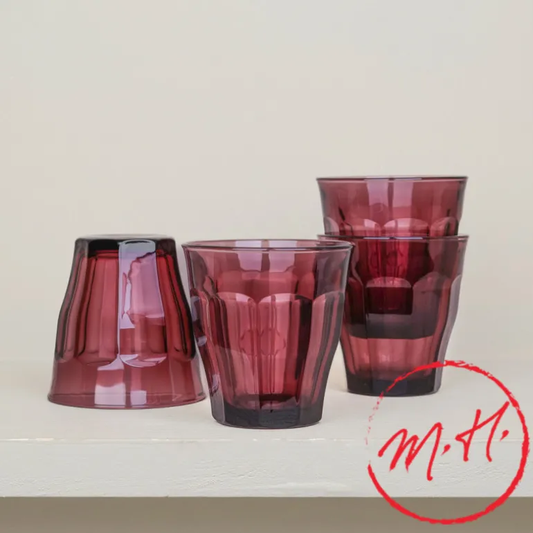 4 verres Picardie 25 cl prune