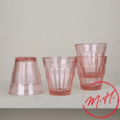 4 verres Picardie Duralex - rose