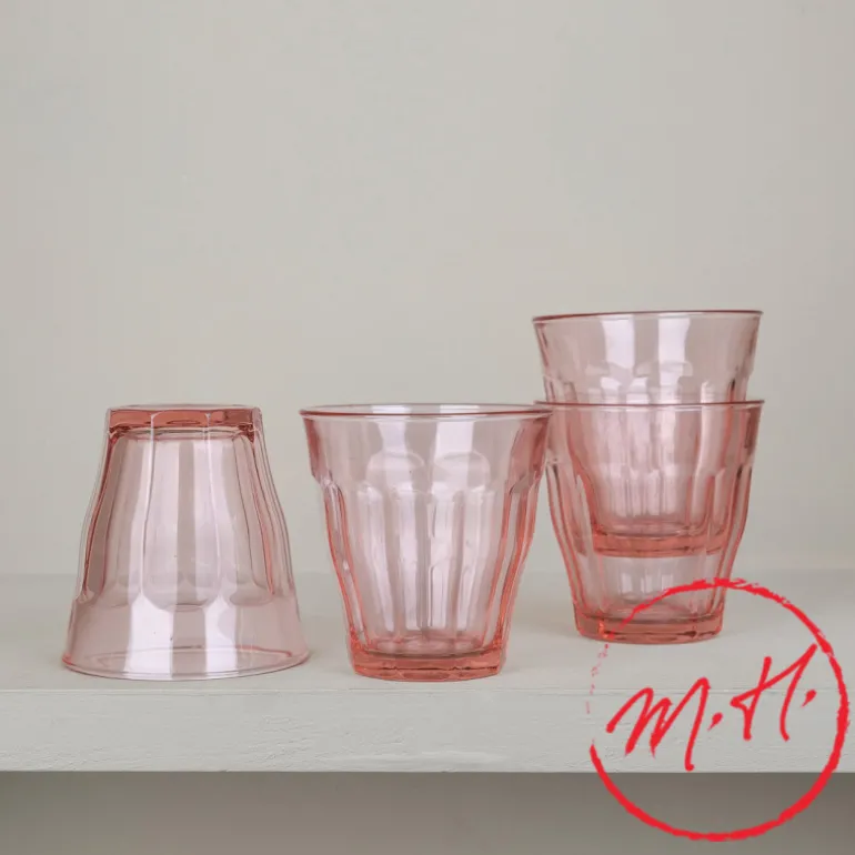 4 verres Picardie Duralex - rose