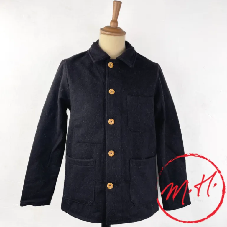 Veste en laine noire Le Laboureur