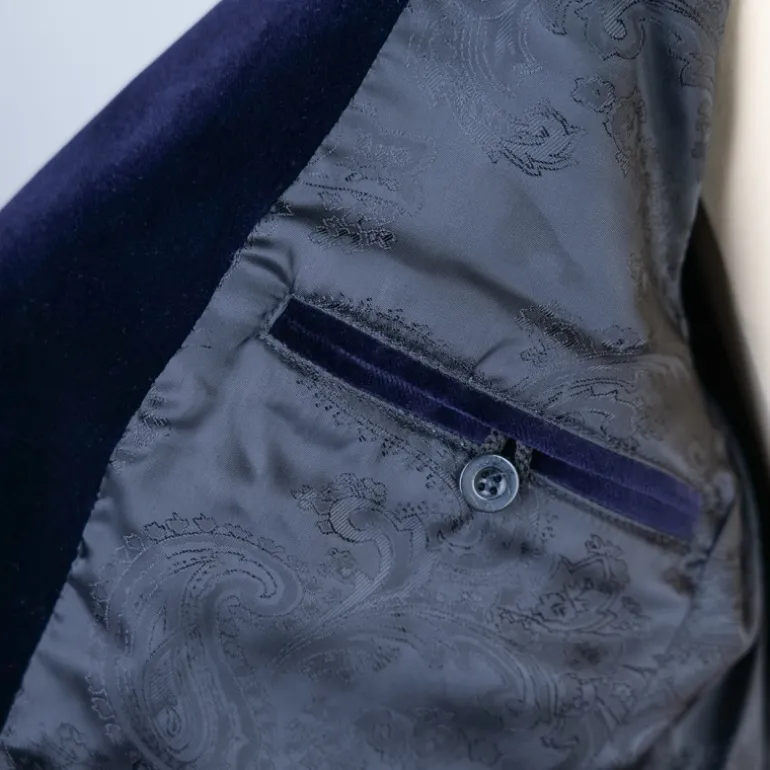 Veste Gardian Femme Velours Bleu