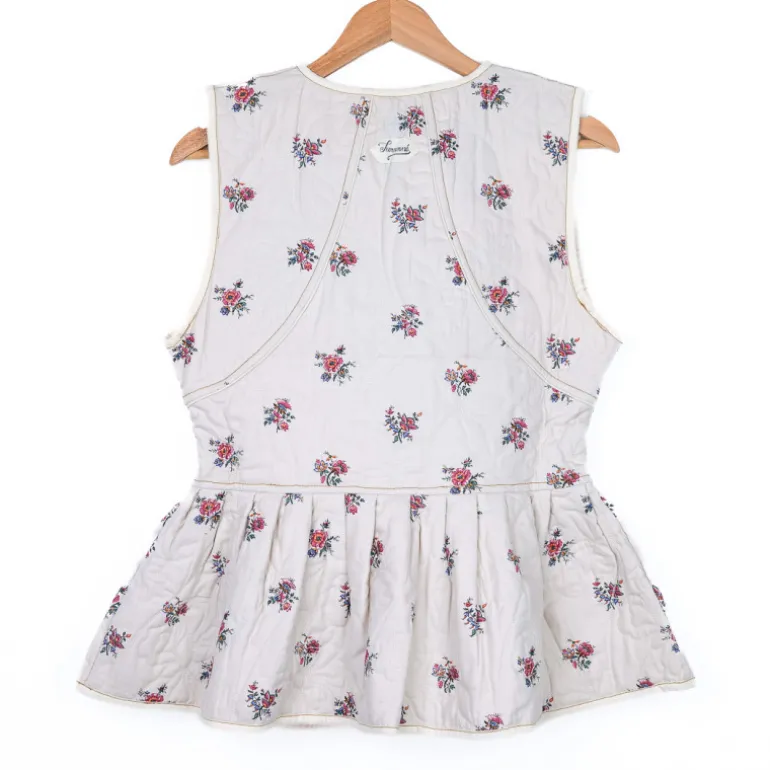 Veste sans manche réversible fleurie