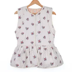 Veste sans manche réversible fleurie