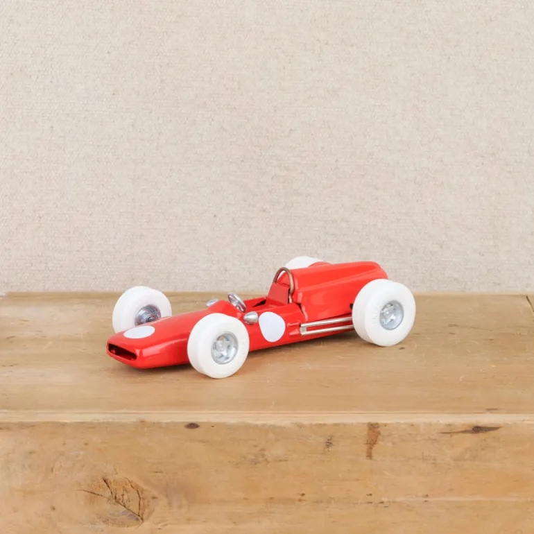 Voiture de course en métal rouge